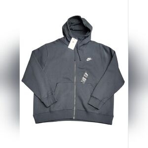Nike Sportswear Club Hoodie Mens 2XL Black Full Zip Logo